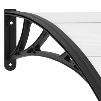 vidaXL Door Canopy Black and Transparent 47.2"x31.5" PC