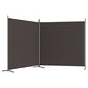 vidaXL 2-Panel Room Divider Brown 137"x70.9" Fabric