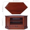 vidaXL Corner TV Cabinet Dark brown Solid mahogany wood Compact corner