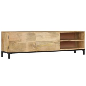vidaXL TV Stand Natural Mango Wood Solid Mango Wood and Iron Standard