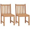 vidaXL Garden Chair Set of 2 Natural Teak Teak hardwood Standard