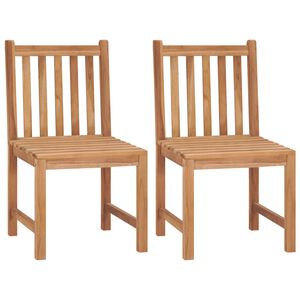 vidaXL Garden Chair Set of 2 Natural Teak Teak hardwood Standard