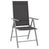 vidaXL Garden Lounge Set Black and Silver Aluminum, Textilene Medium