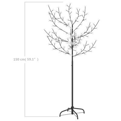 vidaXL Christmas Tree 120 LEDs Warm White Light Cherry Blossom 59.1"