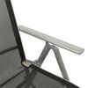 vidaXL Garden Chair Set of 2 Black and Silver Powder-coated aluminum