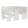 vidaXL Dining Set White Solid pinewood Seats Many 3-Piece Dining Set