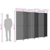 vidaXL Room Divider 6 Panels Gray Poly Rattan