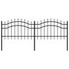 vidaXL Garden Fence with Spear Top Black 94.5x29.5" Powder-coated Steel