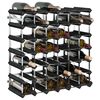 vidaXL Wine Rack for 42 Bottles Black Solid Pine Wood