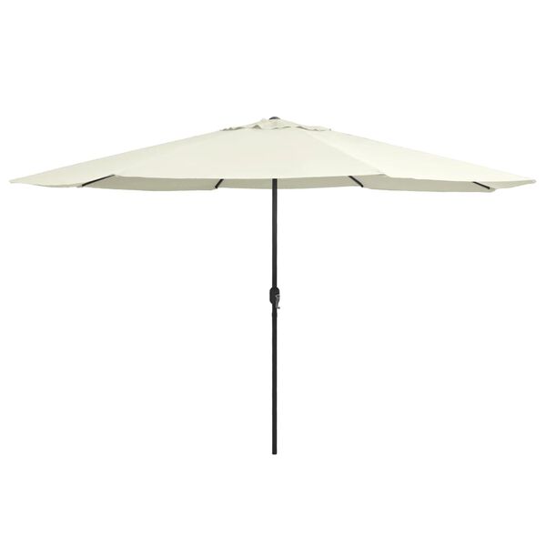 vidaXL Garden Parasol Sand White Polyester, Metal Large