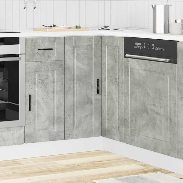 vidaXL Kitchen Corner Base Cabinet Concrete grey Engineered wood Compact