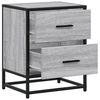 vidaXL Bedside Cabinet Set of 2 Grey Sonoma Engineered wood, steel