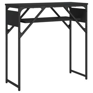 vidaXL Console Table Black Engineered wood, metal 29.5x11.8x29.5 in