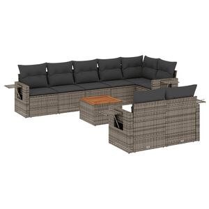 vidaXL Garden Sofa Set Grey, Dark Grey