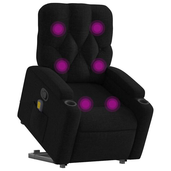 vidaXL Stand Up Massage Recliner Chair Black