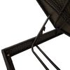 vidaXL Sun Lounger with Cushion Black 55x200x44cm Poly Rattan