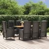 vidaXL Garden Dining Set Black