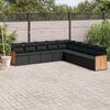 vidaXL Garden Sofa Set Black Poly Rattan 9 Piece Set Modular