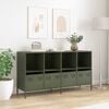 vidaXL Sideboard Olive Green Cold-Rolled Steel 53.1 x 15.4 x 28.9 in
