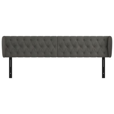 vidaXL Headboard with Ears Dark Gray 72"x9.1"x30.7"/34.6" Velvet