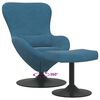 vidaXL Egg Chair with Footstool Blue 24.80 x 28.74 x 35.43 in Velvet
