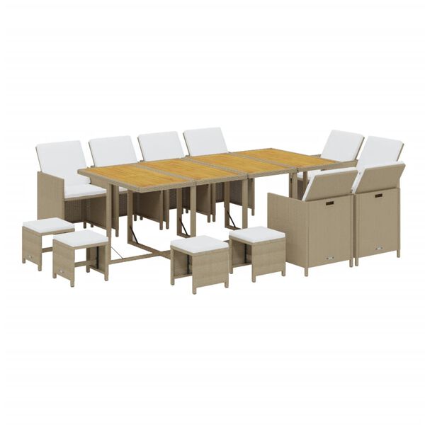 vidaXL Garden Dining Set Beige
