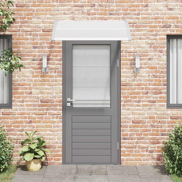 vidaXL Door Canopy Grey brackets and transparent sheets