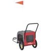 vidaXL Pet Bike Trailer Red and grey 49.02 x 25.00 x 20.87 in