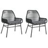 vidaXL Garden Chair Black PE rattan Medium UV-resistant materials