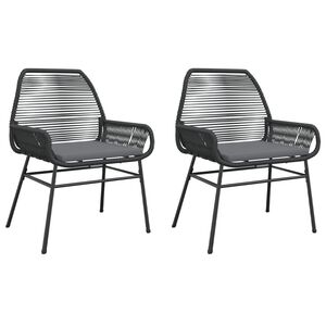 vidaXL Garden Chair Black PE rattan Medium UV-resistant materials