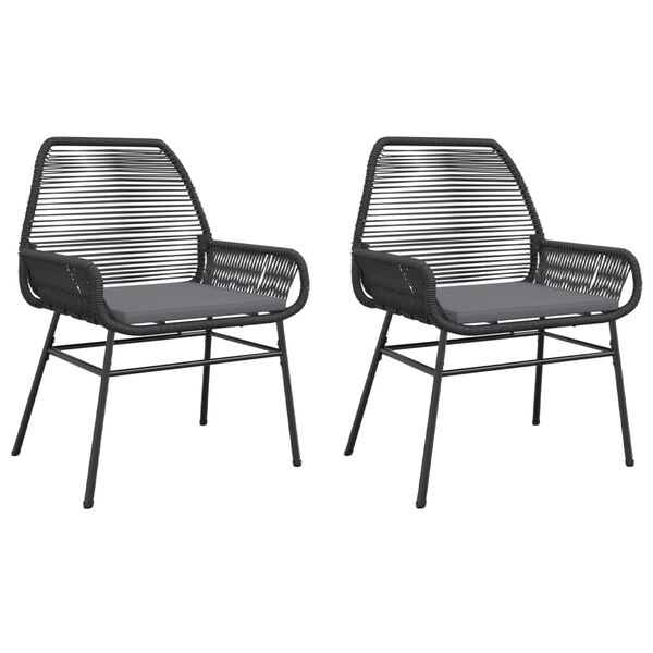 vidaXL Garden Chair Black PE rattan Medium UV-resistant materials
