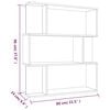 vidaXL Book Cabinet Grey sonoma Engineered wood 31.5x9.4x37.8 in