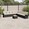 vidaXL Garden Sofa Set Black and Cream White