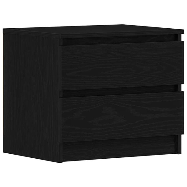 vidaXL Bedside Cabinet with Drawer Black Oak 19.69 x 15.75 x 17.13 in