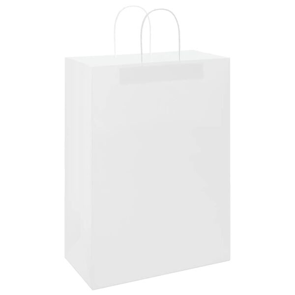 vidaXL Paper Bags 250 pcs with Handles White 32x17x44 cm