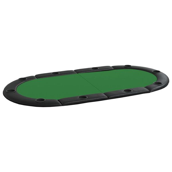 vidaXL Poker Tabletop Green Engineered wood, felt, faux leather Large