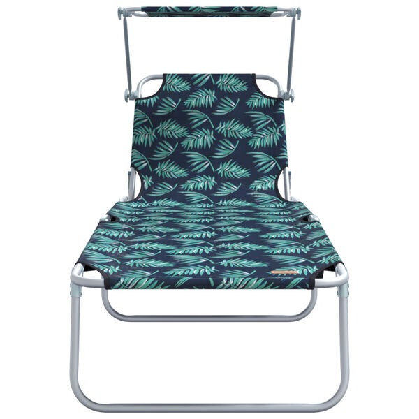 vidaXL Sun Lounger Folding 2-person 2 pcs Green 58 x 188 x 77cm fabric