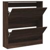 vidaXL Shoe Cabinet Brown Oak 31.5"x8.3"x34.4" Engineered Wood