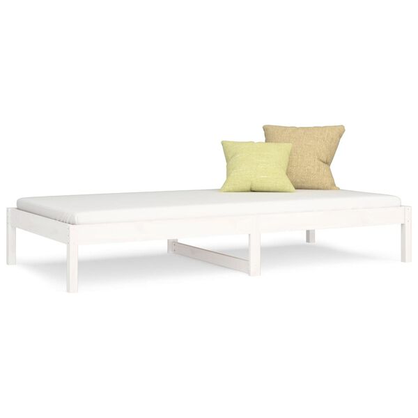 vidaXL Day Bed White Solid pine wood Small