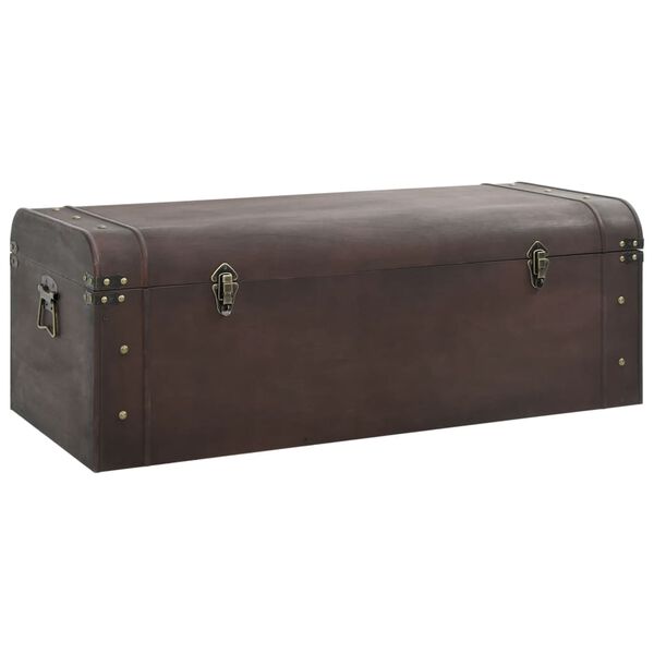 vidaXL Treasure Chest Dark brown Plywood, fir veneered engineered wood