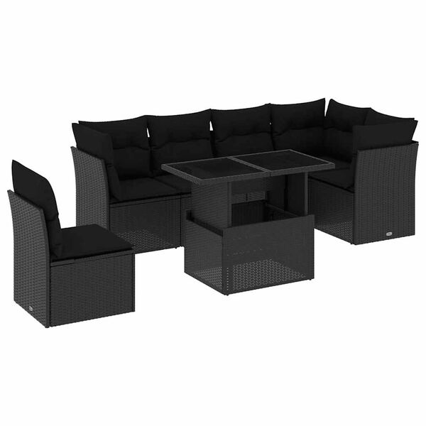vidaXL Garden Sofa Set Black