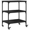 vidaXL Kitchen Trolley Black 23.6"x16.1"x29.9" Engineered Wood