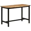vidaXL Dining Table Mango Wood Brown and Black Solid Mango Wood Medium
