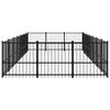 vidaXL Dog Kennel Black Powder-coated steel Extra Large Durable