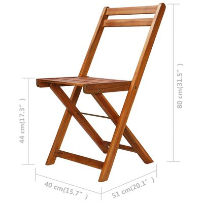 vidaXL Patio Bistro Chairs 2 pcs Solid Acacia Wood