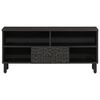 vidaXL TV Cabinet Black Solid Mango Wood, Engineered Wood, Iron Medium