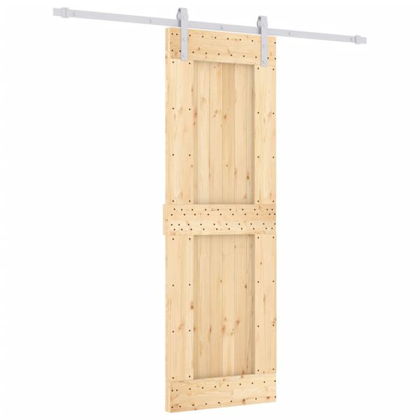 vidaXL Sliding Door with Hardware Set 27.6x82.7" Solid Wood Pine