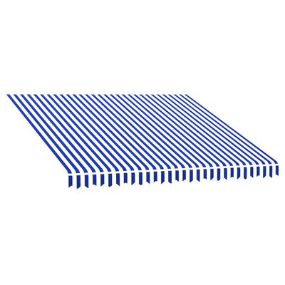 vidaXL Awning Top Sunshade Canvas Blue & White 118.1"x98.4"
