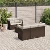 vidaXL Garden Sofa Set Brown PE Rattan 6 Piece Set Removable Covers