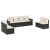 vidaXL Garden Sofa Set Black, Cream White